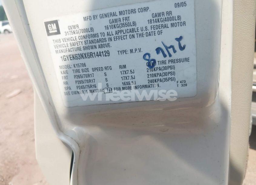 Photo 9 of 2006 Cadillac Escalade STANDARD (VIN 1GYEK63NX6R144129)