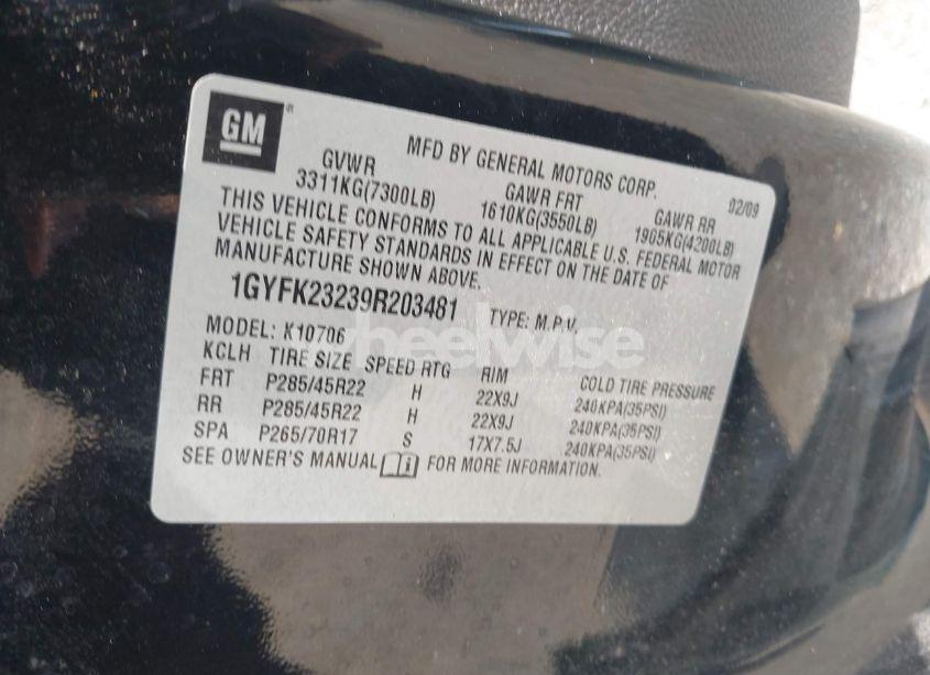 Photo 9 of 2009 Cadillac Escalade STANDARD (VIN 1GYFK23239R203481)