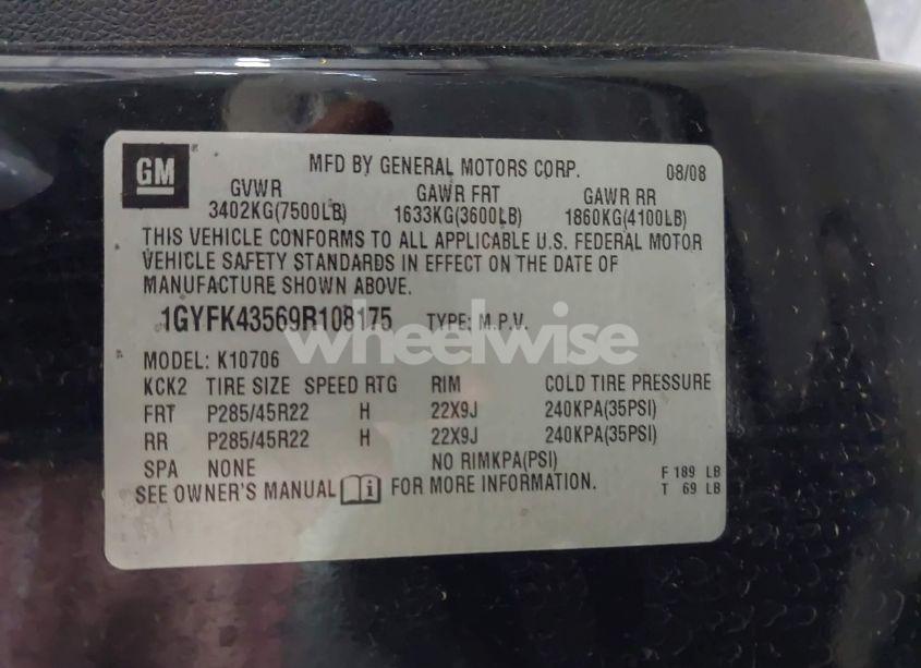 Photo 9 of 2009 Cadillac Escalade HYBRID STANDARD (VIN 1GYFK43569R108175)