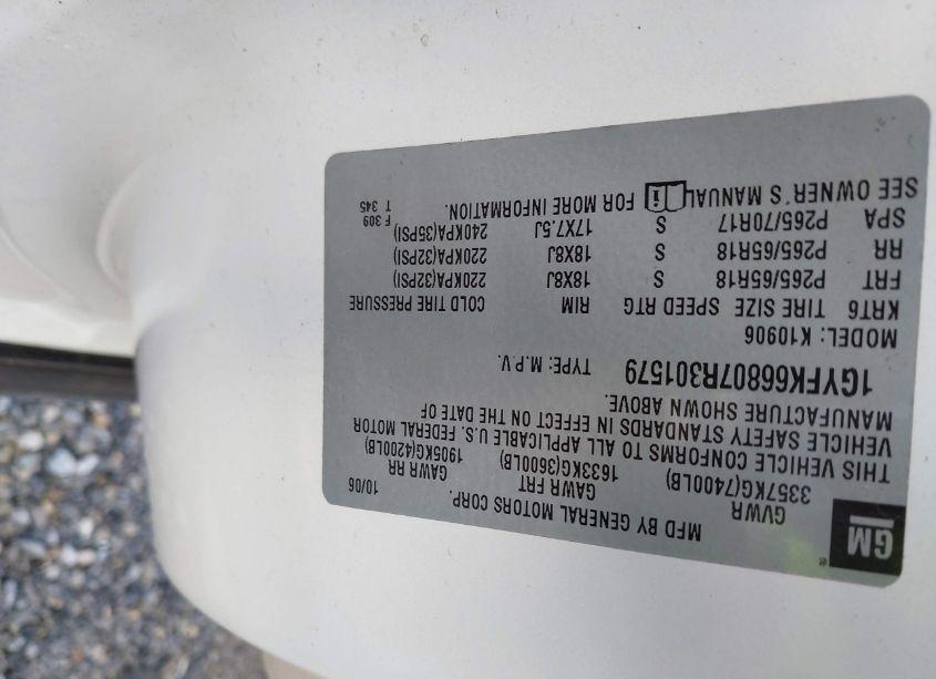 Photo 9 of 2007 Cadillac Escalade ESV STANDARD (VIN 1GYFK66807R301579)