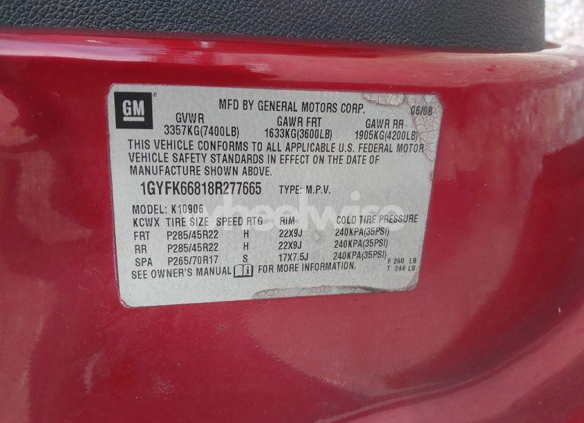 Photo 9 of 2008 Cadillac Escalade ESV STANDARD (VIN 1GYFK66818R277665)