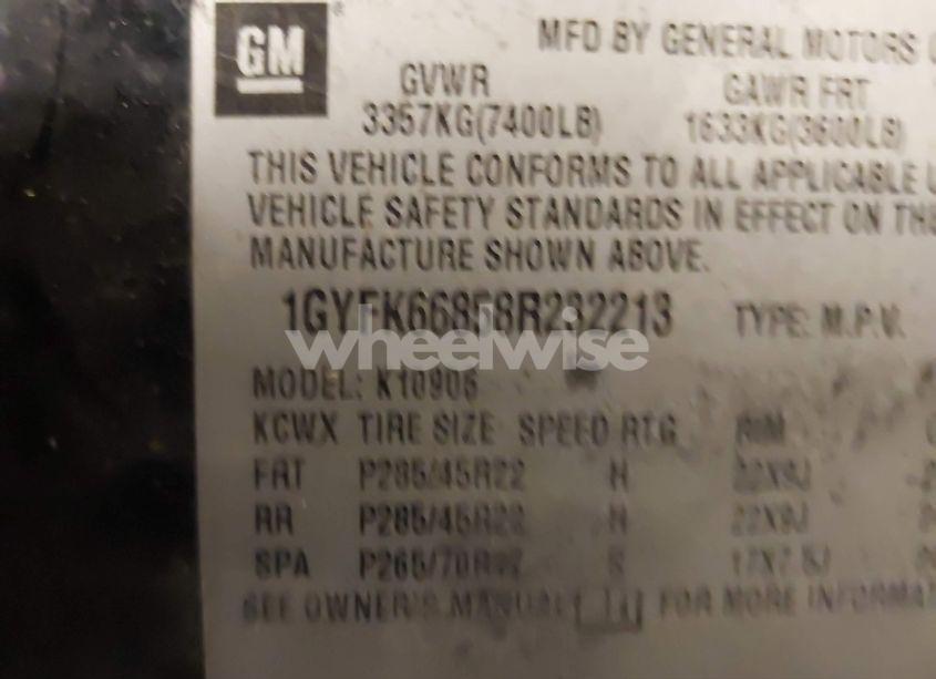 Photo 9 of 2008 Cadillac Escalade ESV STANDARD (VIN 1GYFK66858R232213)