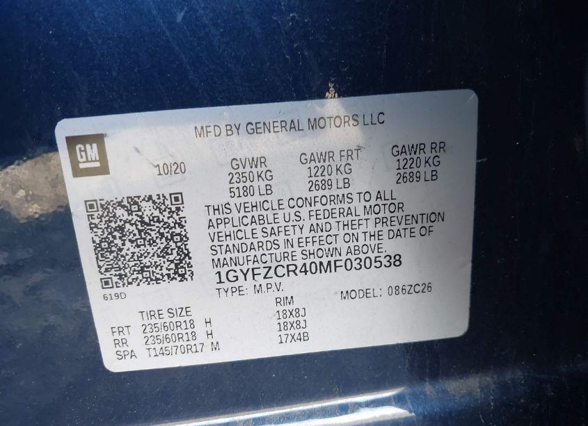 Photo 9 of 2021 Cadillac Xt4 FWD PREMIUM LUXURY (VIN 1GYFZCR40MF030538)