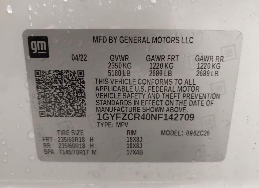 Photo 9 of 2022 Cadillac Xt4 FWD PREMIUM LUXURY (VIN 1GYFZCR40NF142709)