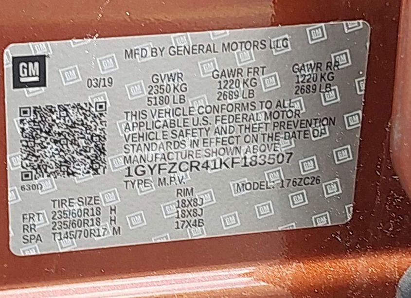 Photo 9 of 2019 Cadillac Xt4 PREMIUM LUXURY (VIN 1GYFZCR41KF183507)