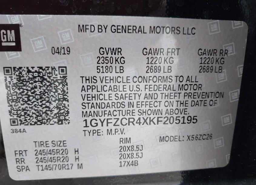 Photo 9 of 2019 Cadillac Xt4 PREMIUM LUXURY (VIN 1GYFZCR4XKF205195)