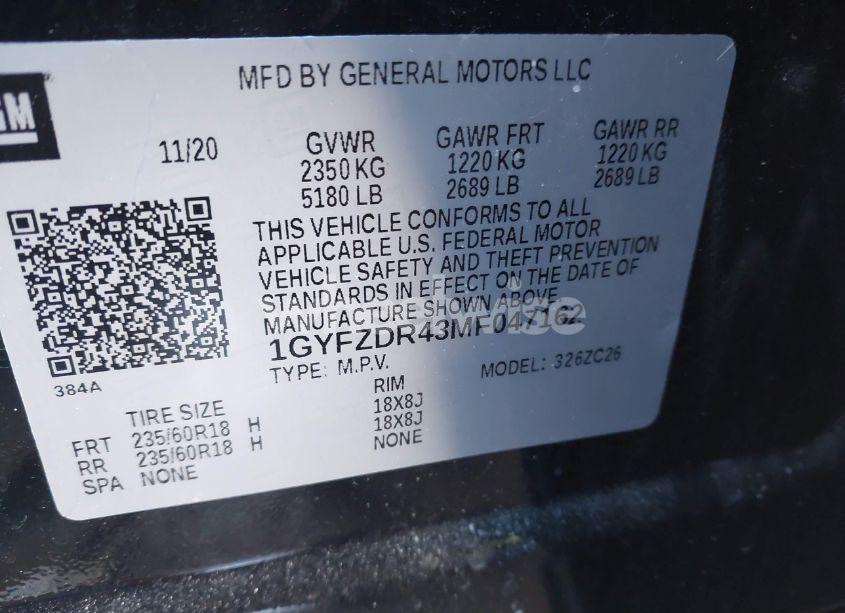 Photo 9 of 2021 Cadillac Xt4 AWD PREMIUM LUXURY (VIN 1GYFZDR43MF047162)