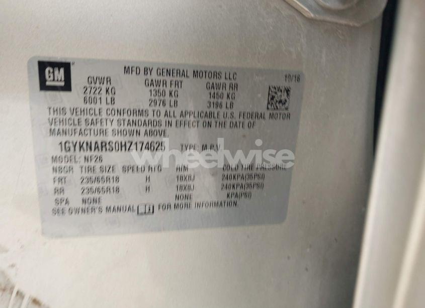 Photo 9 of 2017 Cadillac Xt5 STANDARD (VIN 1GYKNARS0HZ174625)