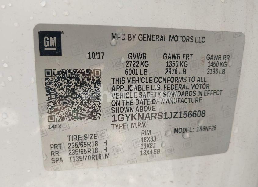 Photo 9 of 2018 Cadillac Xt5 STANDARD (VIN 1GYKNARS1JZ156608)