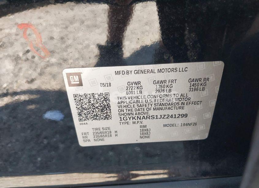 Photo 9 of 2018 Cadillac Xt5 STANDARD (VIN 1GYKNARS1JZ241299)