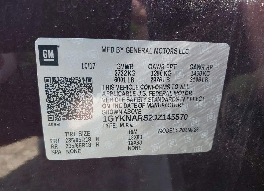 Photo 9 of 2018 Cadillac Xt5 STANDARD (VIN 1GYKNARS2JZ145570)