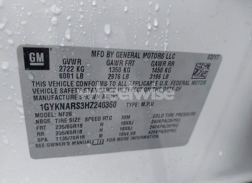 Photo 9 of 2017 Cadillac Xt5 STANDARD (VIN 1GYKNARS3HZ240360)