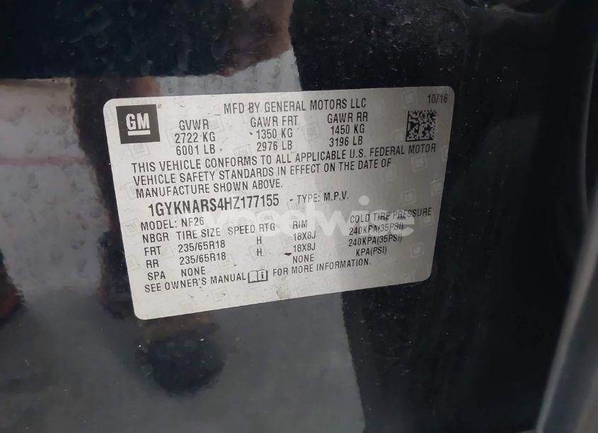 Photo 9 of 2017 Cadillac Xt5 STANDARD (VIN 1GYKNARS4HZ177155)