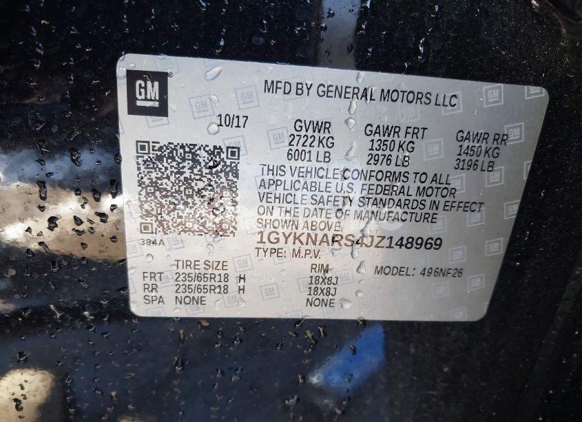 Photo 9 of 2018 Cadillac Xt5 STANDARD (VIN 1GYKNARS4JZ148969)