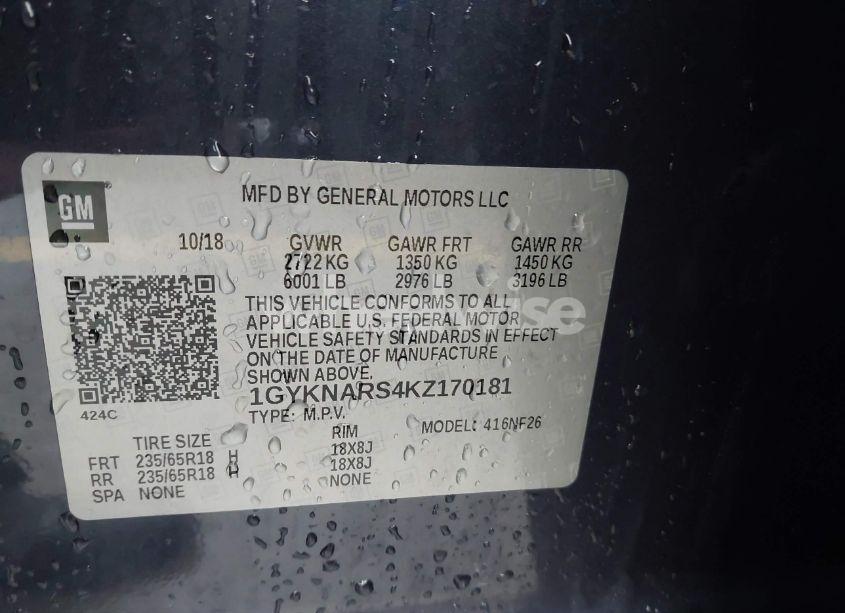 Photo 9 of 2019 Cadillac Xt5 STANDARD (VIN 1GYKNARS4KZ170181)