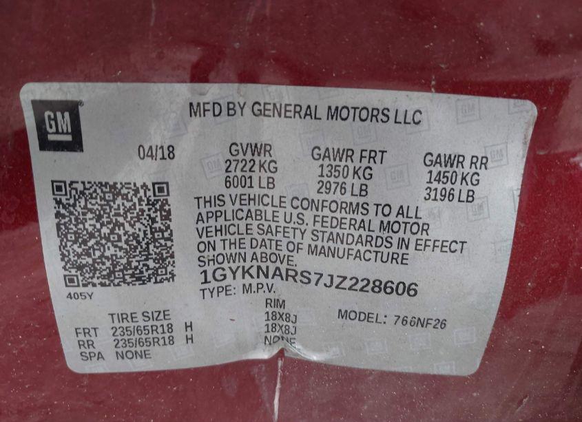 Photo 9 of 2018 Cadillac Xt5 STANDARD (VIN 1GYKNARS7JZ228606)