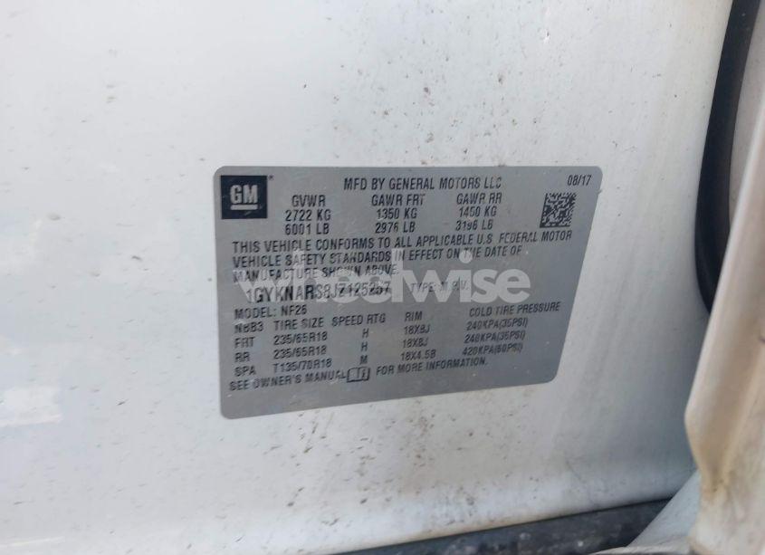 Photo 9 of 2018 Cadillac Xt5 STANDARD (VIN 1GYKNARS8JZ125257)