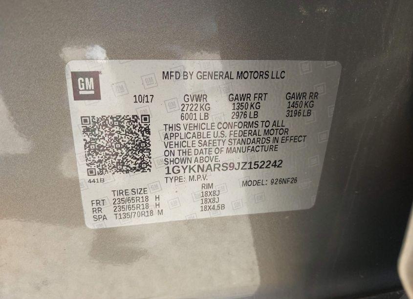 Photo 9 of 2018 Cadillac Xt5 STANDARD (VIN 1GYKNARS9JZ152242)