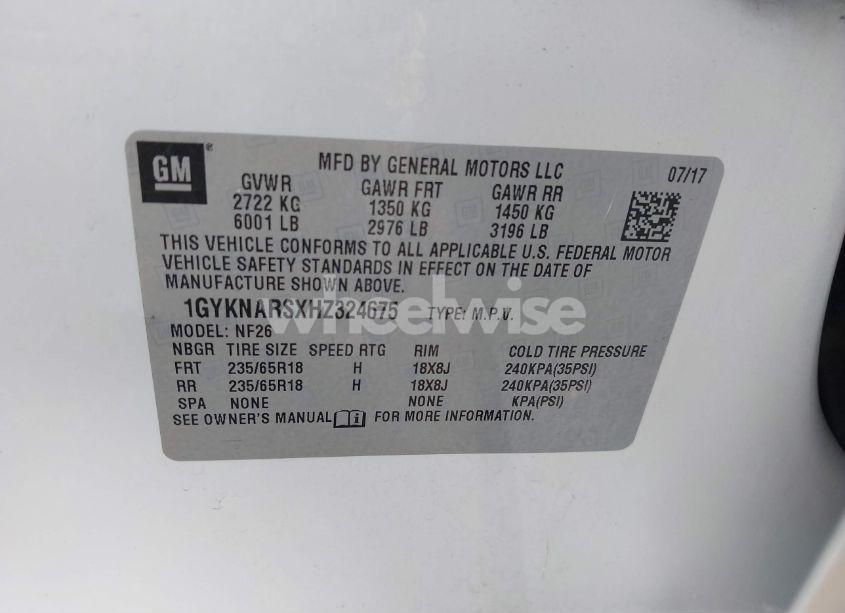 Photo 9 of 2017 Cadillac Xt5 STANDARD (VIN 1GYKNARSXHZ324675)