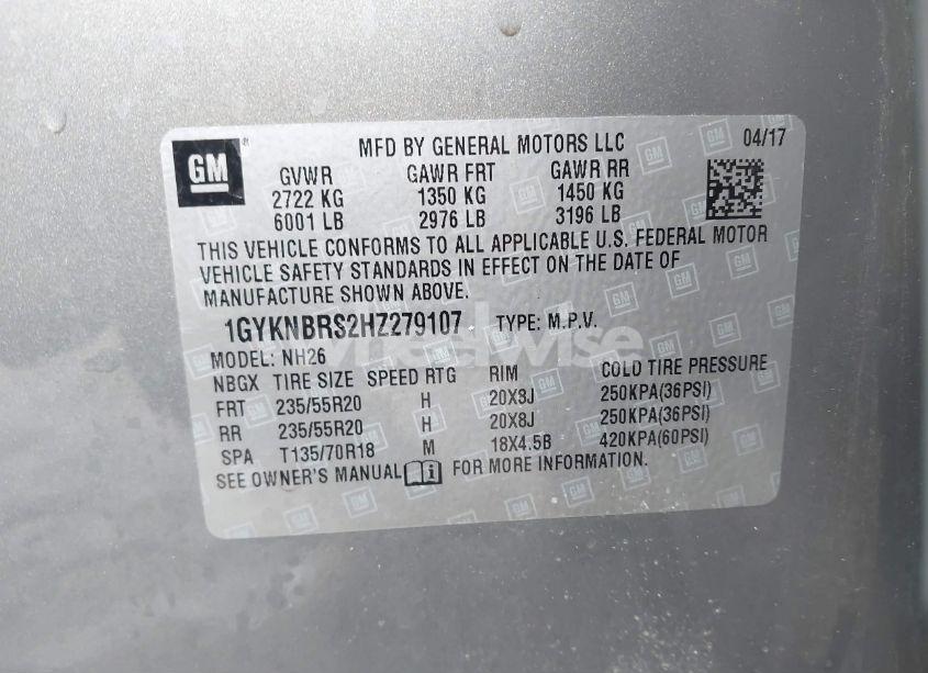 Photo 9 of 2017 Cadillac Xt5 LUXURY (VIN 1GYKNBRS2HZ279107)