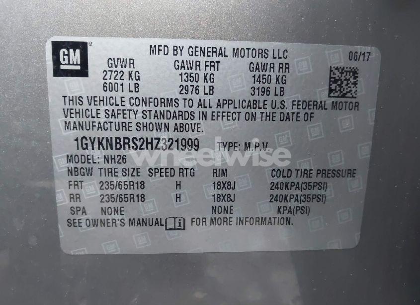 Photo 9 of 2017 Cadillac Xt5 LUXURY (VIN 1GYKNBRS2HZ321999)