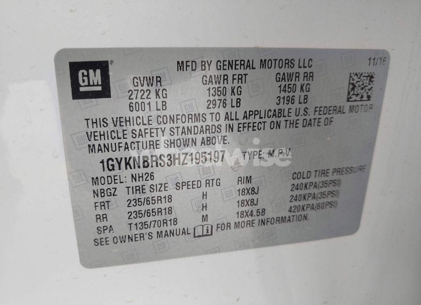 Photo 9 of 2017 Cadillac Xt5 LUXURY (VIN 1GYKNBRS3HZ195197)