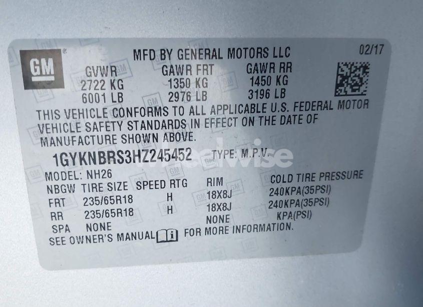 Photo 9 of 2017 Cadillac Xt5 LUXURY (VIN 1GYKNBRS3HZ245452)