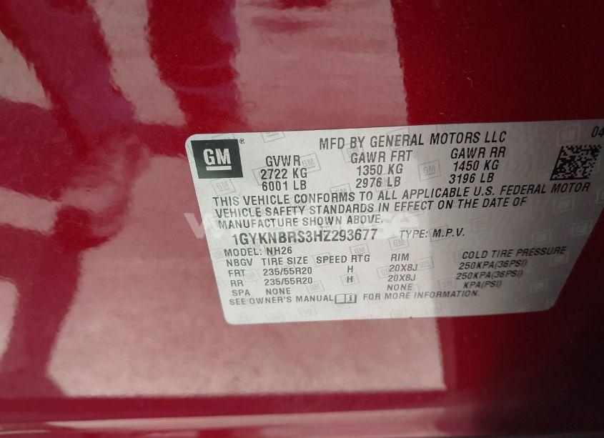 Photo 9 of 2017 Cadillac Xt5 LUXURY (VIN 1GYKNBRS3HZ293677)