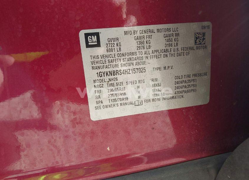 Photo 9 of 2017 Cadillac Xt5 LUXURY (VIN 1GYKNBRS4HZ157025)