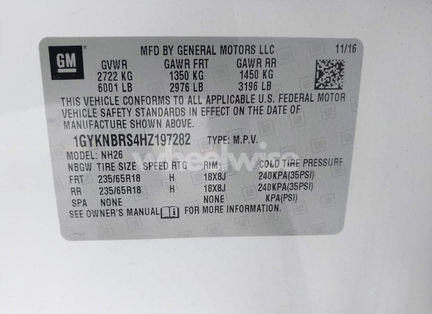 Photo 9 of 2017 Cadillac Xt5 LUXURY (VIN 1GYKNBRS4HZ197282)