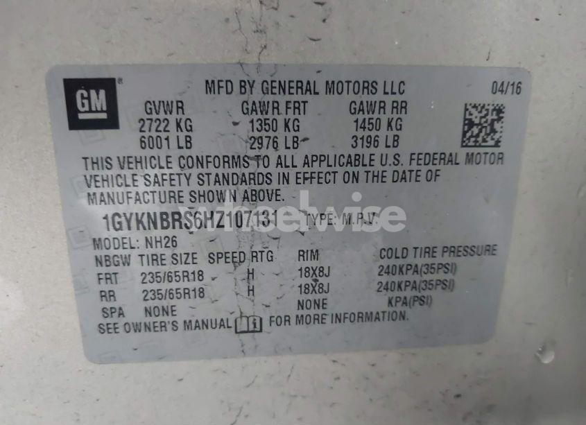 Photo 9 of 2017 Cadillac Xt5 LUXURY (VIN 1GYKNBRS6HZ107131)