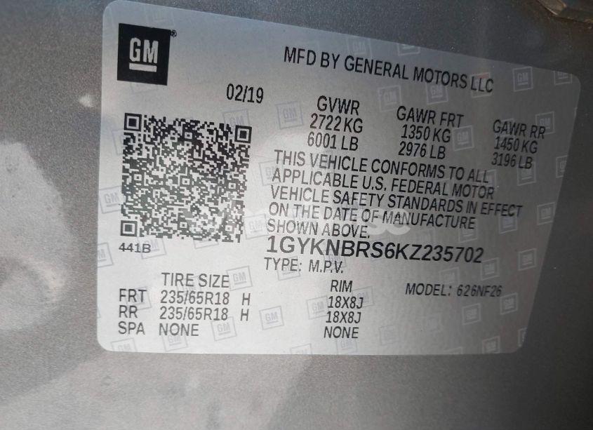 Photo 9 of 2019 Cadillac Xt5 STANDARD (VIN 1GYKNBRS6KZ235702)