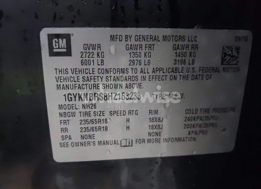 Photo 9 of 2017 Cadillac Xt5 LUXURY (VIN 1GYKNBRS8HZ163233)