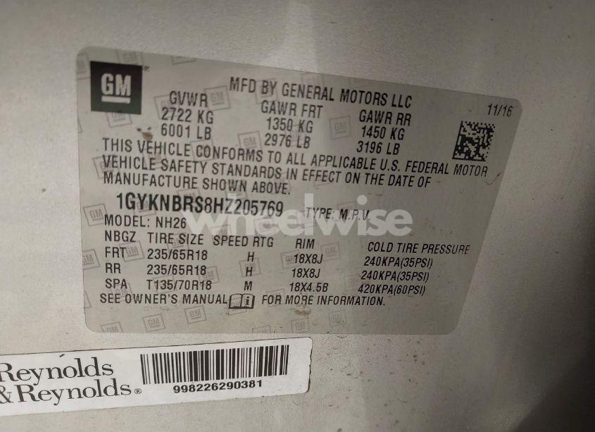 Photo 9 of 2017 Cadillac Xt5 LUXURY (VIN 1GYKNBRS8HZ205769)