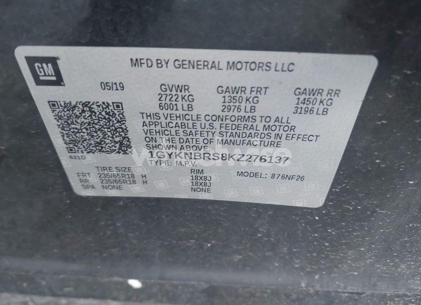 Photo 9 of 2019 Cadillac Xt5 STANDARD (VIN 1GYKNBRS8KZ276137)