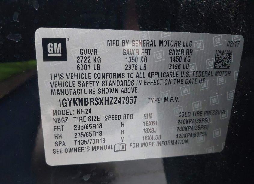 Photo 9 of 2017 Cadillac Xt5 LUXURY (VIN 1GYKNBRSXHZ247957)