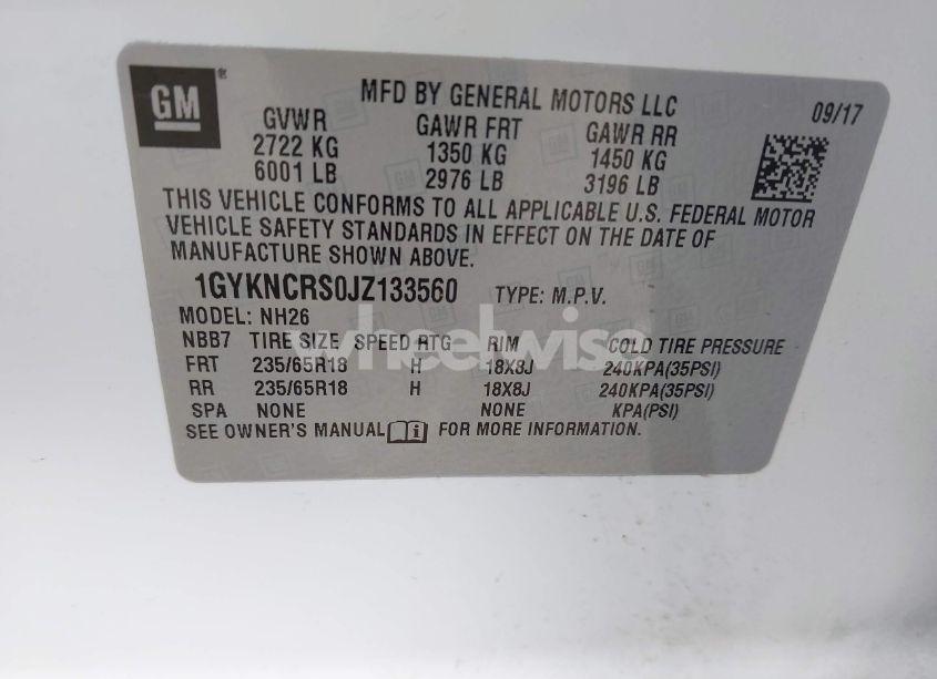 Photo 9 of 2018 Cadillac Xt5 LUXURY (VIN 1GYKNCRS0JZ133560)