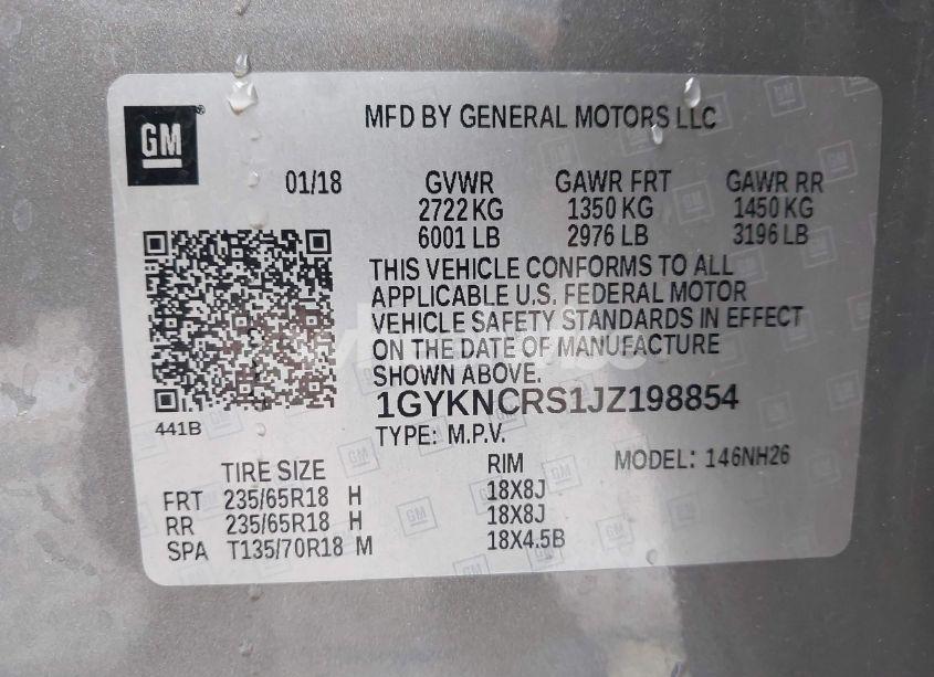 Photo 9 of 2018 Cadillac Xt5 LUXURY (VIN 1GYKNCRS1JZ198854)