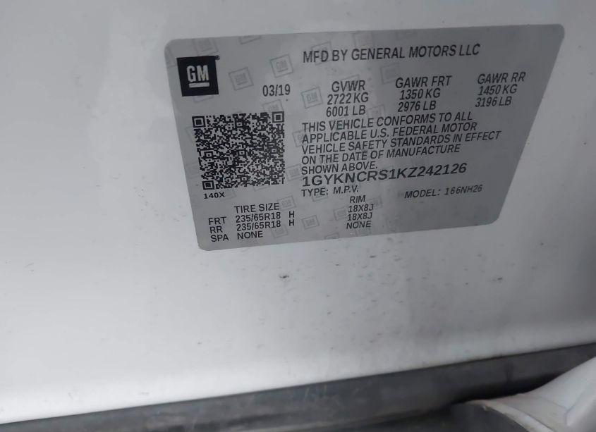 Photo 9 of 2019 Cadillac Xt5 LUXURY (VIN 1GYKNCRS1KZ242126)