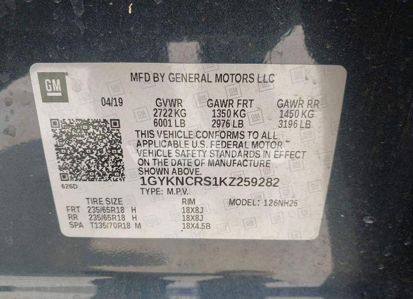 Photo 9 of 2019 Cadillac Xt5 LUXURY (VIN 1GYKNCRS1KZ259282)