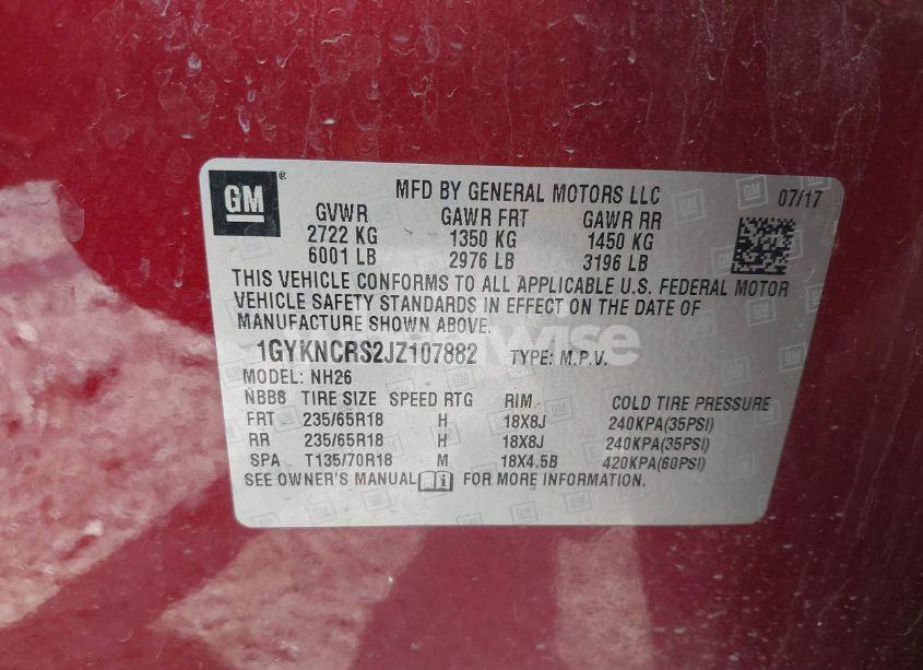 Photo 9 of 2018 Cadillac Xt5 LUXURY (VIN 1GYKNCRS2JZ107882)