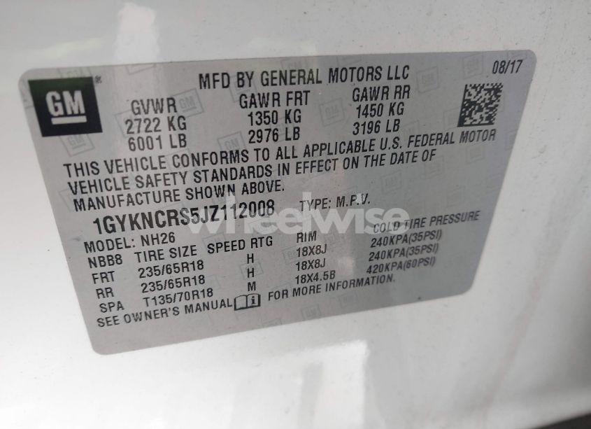 Photo 9 of 2018 Cadillac Xt5 LUXURY (VIN 1GYKNCRS5JZ112008)