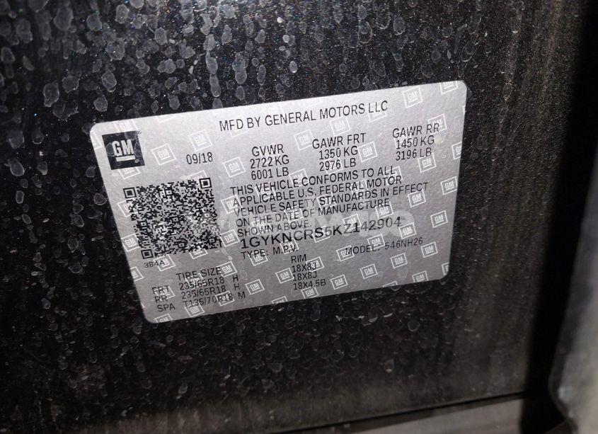 Photo 9 of 2019 Cadillac Xt5 LUXURY (VIN 1GYKNCRS5KZ142904)