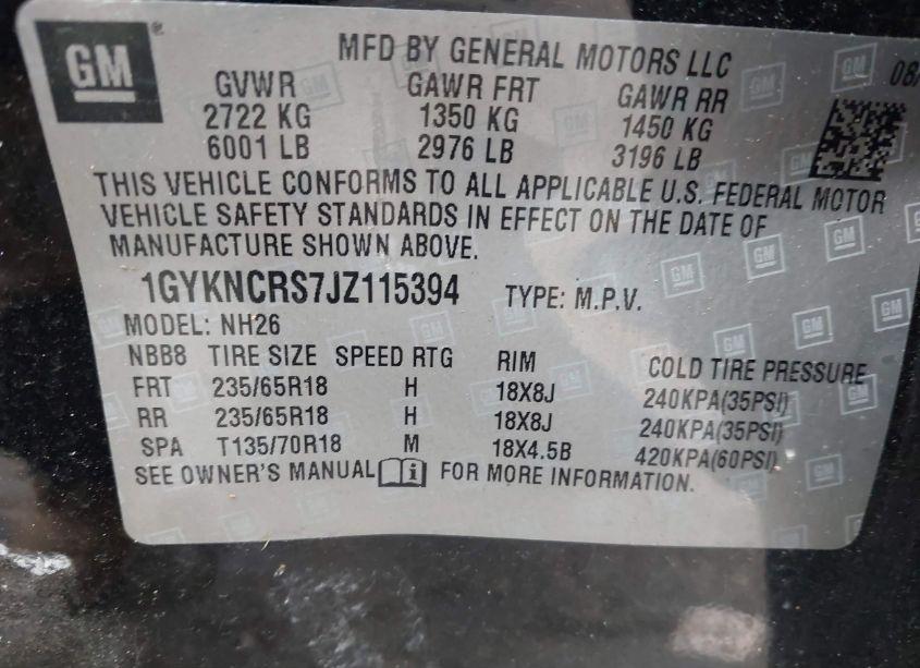 Photo 9 of 2018 Cadillac Xt5 LUXURY (VIN 1GYKNCRS7JZ115394)