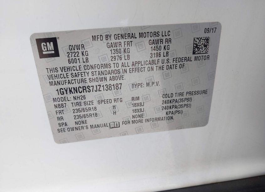 Photo 9 of 2018 Cadillac Xt5 LUXURY (VIN 1GYKNCRS7JZ138187)