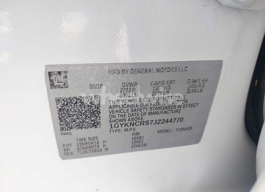 Photo 9 of 2018 Cadillac Xt5 LUXURY (VIN 1GYKNCRS7JZ244770)