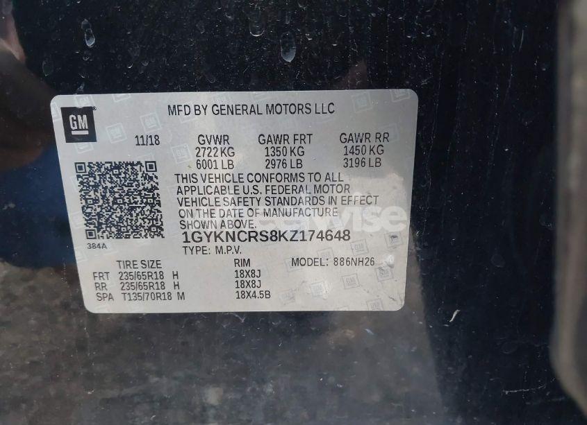 Photo 9 of 2019 Cadillac Xt5 LUXURY (VIN 1GYKNCRS8KZ174648)