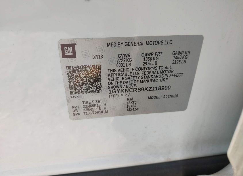 Photo 9 of 2019 Cadillac Xt5 LUXURY (VIN 1GYKNCRS9KZ118900)