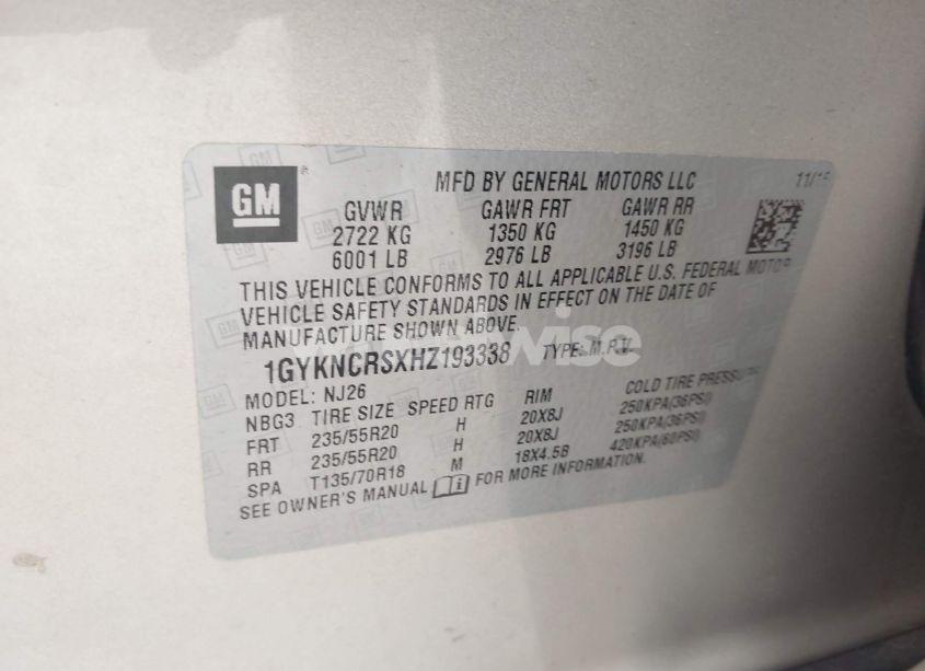 Photo 9 of 2017 Cadillac Xt5 PREMIUM LUXURY (VIN 1GYKNCRSXHZ193338)