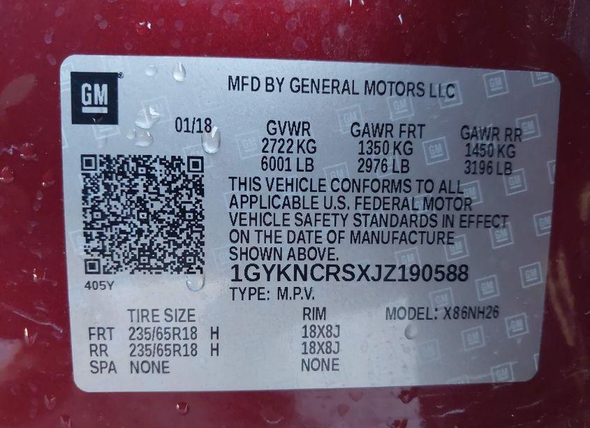 Photo 9 of 2018 Cadillac Xt5 LUXURY (VIN 1GYKNCRSXJZ190588)